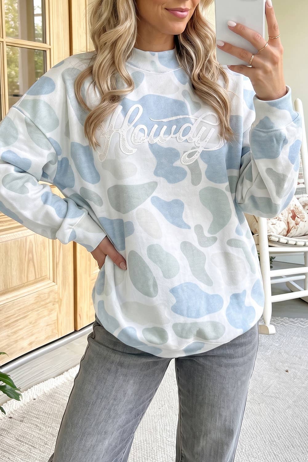 66 Plus Western Style Camou Mock Neck Pullover Hoodie (S-4X)