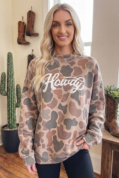 66 Plus Western Style Camou Mock Neck Pullover Hoodie (S-4X)
