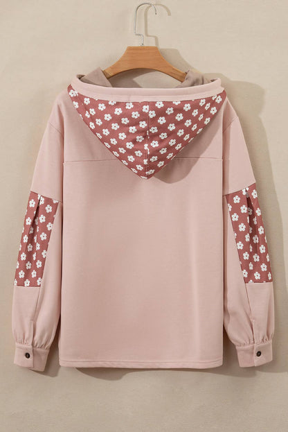 Boho Floral Patchwork Star Pattern Drawstring Hoodie (S-4X)
