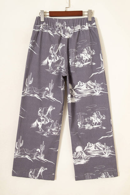 66 Western Wild West Riding Vintage Printed Shift Jeans