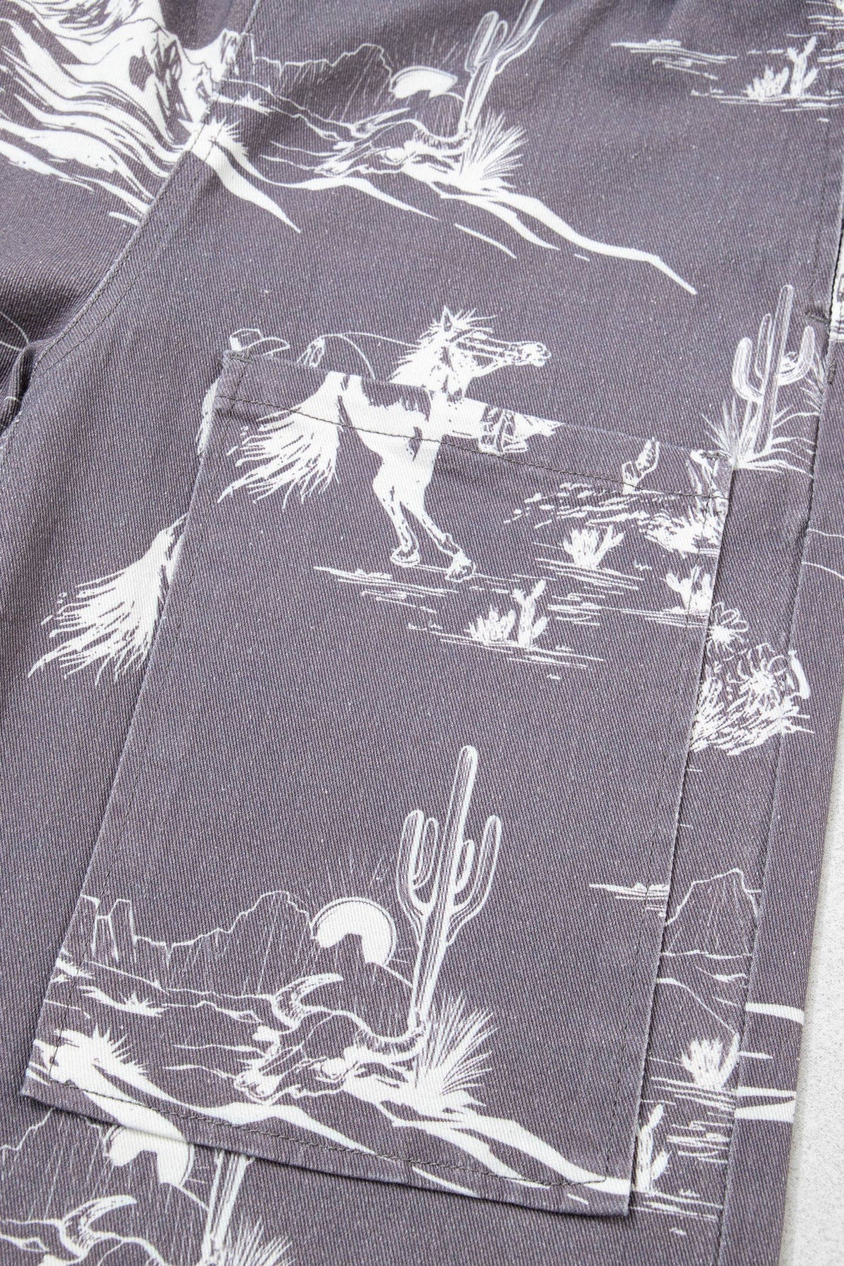 66 Western Wild West Riding Vintage Printed Shift Jeans